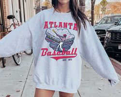 Vintage Atlanta Brave Crewneck Sweatshirt T-Shirt, Retro Atlanta Baseball Shirt, Braves EST 1871 Sweatshirt, Vintage Bra
