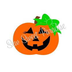 Jack-o-lantern Pumpkin SVG, Girl Pumpkin SVG, Halloween SVG, Digital Download, Cut File, Sublimation, Clip Art (svg/dxf/