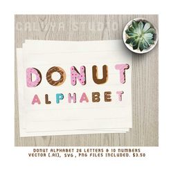Donut Alphabet | Donut SVG Alphabet | Digital Letters | Alphabet Letters | commercial use | Donut svg | Alphabet Printab