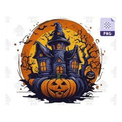 Happy Halloween PNG - Sublimation Designs, Graphics - Digital Download, Printable Art - Enchanting Halloween Illustratio