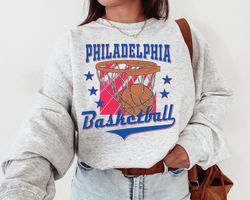 Vintage Philadelphia Basketball Sweatshirt T-Shirt, Philadelphia 76er, Philadelphia Basketball Crewneck, 76er T-Shirt, R
