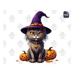 Halloween Stylish Cat SVG PNG Collection - Cute and Funny Halloween SVGs, Witch Hat, Spooky Vibes, and Happy Halloween f