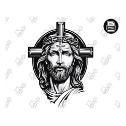 Holy Jesus Cross PNG File - Sublimation Designs, Graphics - Faith-Filled Artwork, Religious Print - Digital Download, Ch