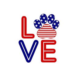 4th of July SVG, American Paws SVG, Love Paw Print SVG, Digital Download, Cut File, Sublimation, Clip Art (svg/png/dxf f