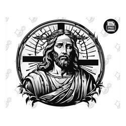 Sacred Jesus Cross PNG File - Sublimation Designs, Graphics - Faith-Based Art, Religious Print - Digital Download, Chris