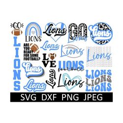 Lions SVG Bundle, Lions PNG Bundle, Digital Download, Cut File, Clipart, Sublimation PNG (16 individual svg/png/dxf/jpeg