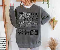 seattle, wa night 2 comfort colors shirt, surprise songs, message in a bottle & tied together with a smile, eras tour co