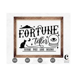 Fortune Teller SVG | Halloween Sign SVG | Crystal Ball SVG | Mystic Halloween svg | Witch Vibes svg | Evil Eye svg Cricu
