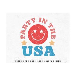 Party In The USA SVG | July 4th SVG | America svg | Kids July 4th svg | Groovy America svg | Patriotic svg | Retro Cricu