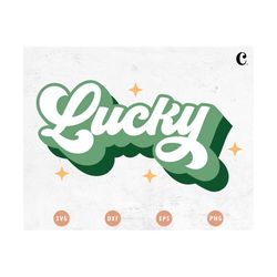 St Patricks Day SVG | Shamrock SVG | Retro Lucky svg | Paddy's Day svg | Irish svg | dxf, png, eps | Cut File for Cricut