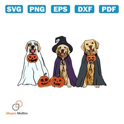 Golden Retriever Ghost Dogs Halloween PNG Download