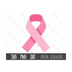 Pink Ribbon SVG, Breast cancer ribbon Svg cut file, pink ribbon clipart svg, ribbon png, dxf, cancer cricut silhouette s