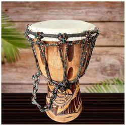 Djembe Drum Indonesia 30 cm/ Percussion Musical Instrument (Carved) Handmade