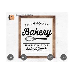 Farmhouse Bakery Sign Making SVG Cut File for Cricut and Cameo Silhouette | Vintage kitchen Cuttable File, Whisk, Kitche