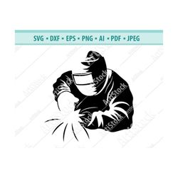 Welder SVG, Welding argon Svg, Electric welding Svg, Welding metal Svg, Silhouette cameo, Welding vector, Clipart, File