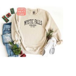 Mystic Falls Virginia Sweatshirt, Salvatore Shirt, Stefan Hoodie, Damon Sweater, Sweater for Virginia, Virgina Shirt, Va