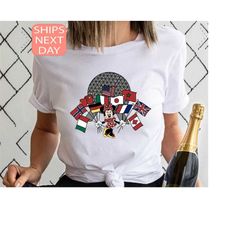 Epcot Flag Minnie Shirt, Disney Shirt, Epcot Countries Shirt, Colorful Disney Shirt, Disney World Shirt, Disney Sweatshi