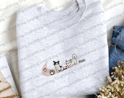CATS EMBROIDERED CREWNECK SWEATSHIRT EMBROIDERED - HOODIE EMBROIDERED, Digital Download, Instant Download