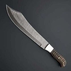 CUSTOM HANDMADE DAMASCUS STEEL HUNTING BOWI KNIFE WITH SHEATH