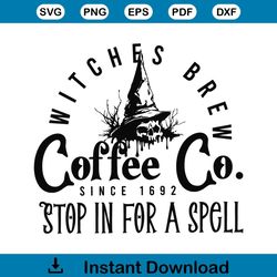 Vintage Witches Brew Coffee Co Halloween SVG Digital File