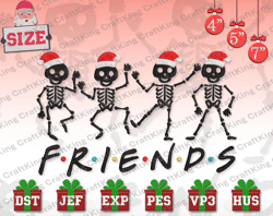 Skeleton Friend Embroidery Designs, Christmas Embroidery Designs, Friend Embroidery Designs, Skeleton Dancing Embroidery Designs