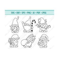Gnome SVG, Cute Garden Gnome SVG, Nordic Gnome Svg, Gnome Clipart, Holiday Gnome svg, Christmas Gnomes Svg, Cut File, Si