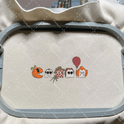 Creepy Cartoon Embroidery Design, Horror Movie Characters Embroidery File, Happy Halloween Embroidery Machine File