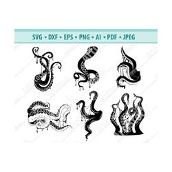Octopus Tentacles Svg, Octopus Svg, Dripping tentacles, Tentacles Clipart, Sea Monster SVG, Kraken SVG, Tentacle Svg, SV