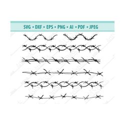 Barb Wire SVG File - Barbed Wire Cricut SVG - Barb Wire DXF - Barb Wire Clipart - Barb Wire Silhouette - Barbed Wire Cut
