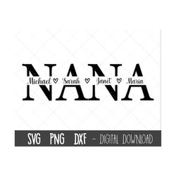 Nana SVG, Grandmother svg, Nana split name frame svg, grandma svg, nana cut file, Mother's Day SVG, nana cricut silhouet