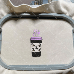 Witch Fall Coffee Embroidery Design For Shirt, Halloween Coffee Embroidery Machine File, Halloween Movie Cup