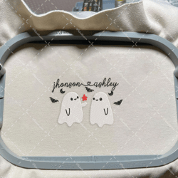 Cute Ghost Couple Embroidery Design, Customized Halloween Embroidery Machine Design, Custom Embroidery, Digital Download