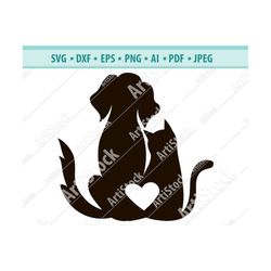 Cat & Dog SVG DXF PNG Cricut Silhouette Cut Files, Paw Medical Pet Doctor Veterinary Logo Design, Cute Animal Vet Clinic