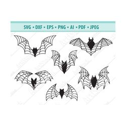 Bat SVG File, Spider bat Svg, Halloween Bat SVG, Bat Cut Files, Bat Silhouette, Files for Cricut, Bat Vector Svg, Dxf, P