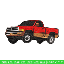 Pickup truck red embroidery design, Pickup truck embroidery, logo design, logo shirt, Embroidery shirt, Instant download