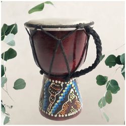 Djembe Drum Indonesia 15 cm/ Percussion Musical Instrument Handmade