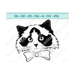 Cat SVG File, Stylized Cat Silhouette Svg, Png, Dfx, Cat Image, Line Art Cat Clipart, Cat Vector Image, Silhouette Files