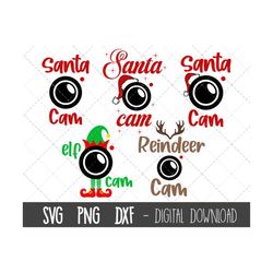 Santa cam svg bundle, elf cam svg, reindeer cam svg, santa christmas svg, santa png, xmas svg files, cricut silhouette s