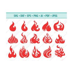 Fire SVG, Flames SVG, Fire Cricut, Fire Dxf, Flames Cutting File for you DIY project, Fire Silhouette, Fire Png, Flame P
