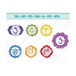 Chakra SVG, Yoga svg,Chakra svg bundle, Clipart Iron on Transfer, Cricut vinyl file,  Meditation Svg Cut File, Silhouett