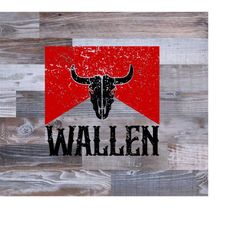 Wallen bull Png, Country Western Png, Cowboy Digital Design, Wallen Bull Skull Frame Png, Retro Wallen Bull Skull Png, C