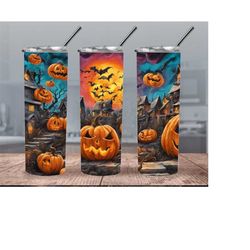 Halloween tumbler wrap sublimation, 20 oz Skinny Tumbler Sublimation Design Digital Download PNG Instant DIGITAL ONLY, P