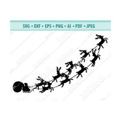 Christmas SVG, Santa sleigh SVG, Christmas reindeer svg file, Rudolph Svg, Christmas Santa Claus for Cricut Silhouette,