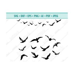 Flock of Birds SVG Vector, Silhouette of birds SVG, flying birds for cricut, Birds Cut files, Flock of birds clipart, Df