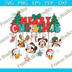 Merry Christmas Mouse Ornaments SVG Cutting Digital File