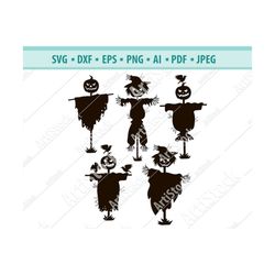 Halloween SVG Bundle, Scarecrows SVG, Scarecrow Clipart, Cut Files For Silhouette, Files for Cricut, Scarecrow Vector, S