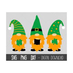 St Patricks Day Gnome SVG, three gnomes svg, leprechaun SVG, lucky Irish clover svg, shamrock svg, Ireland svg, cricut s