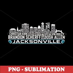 Jacksonville Football - City Skyline - Instantly Print Your Teams Roster for Sublimation