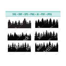 Forest Svg File, Spruce forest Svg, Nature Svg, Forest clipart, Forest Silhouette, Trees Svg, Pine tree Svg, Svg Cut fil