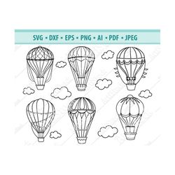 hot air balloon svg, air balloon svg, balloon svg, ballon clipart, air cut file, party decor svg, air balloon outline sv